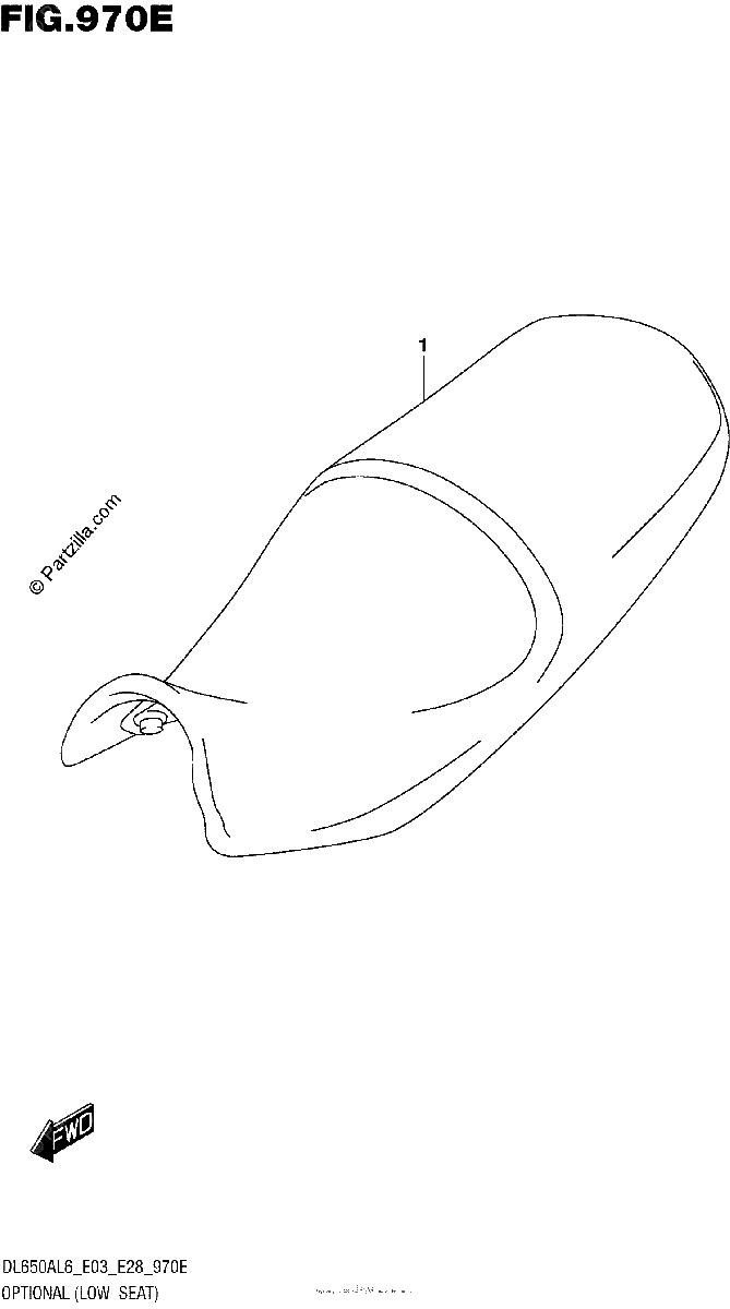 Diagrama de OPTIONAL LOW SEAT DL650AL6 E03