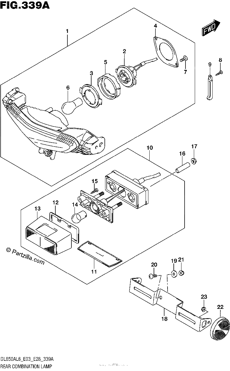 Diagrama de REAR COMBINATION LAMP