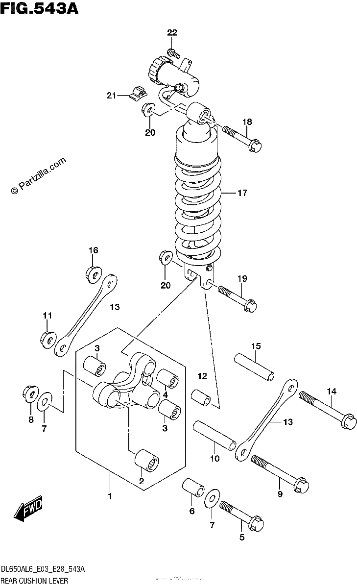 Diagrama de REAR CUSHION LEVER