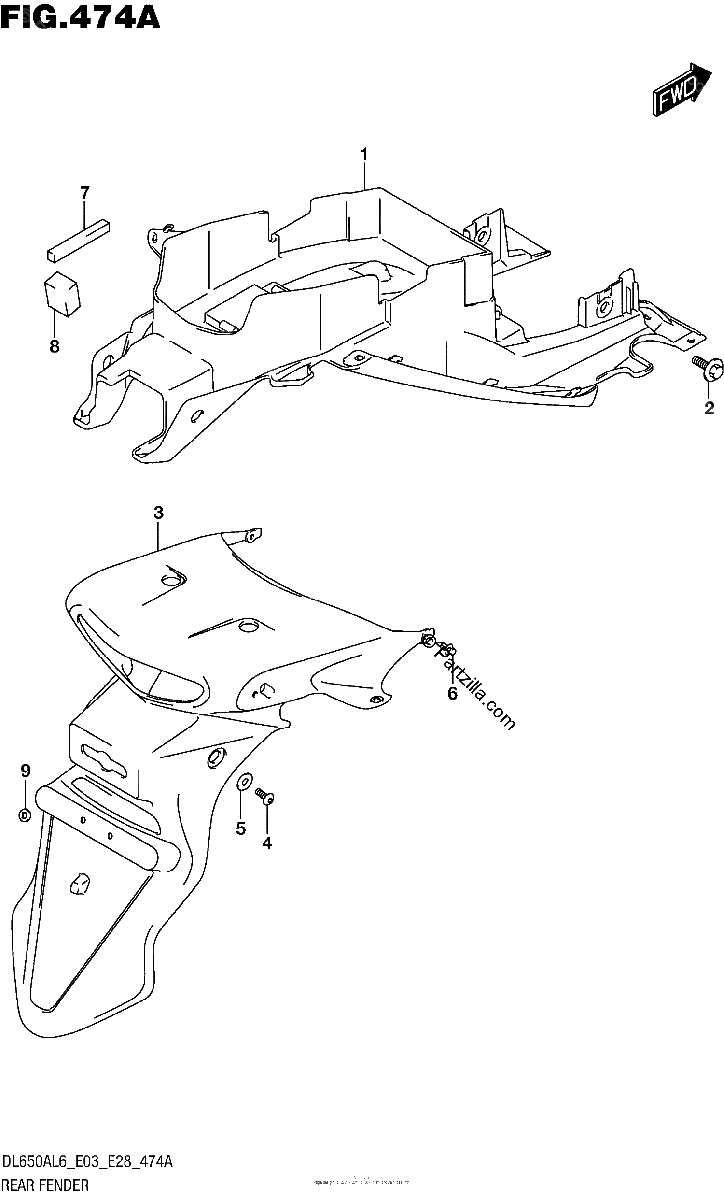 Diagrama de REAR FENDER