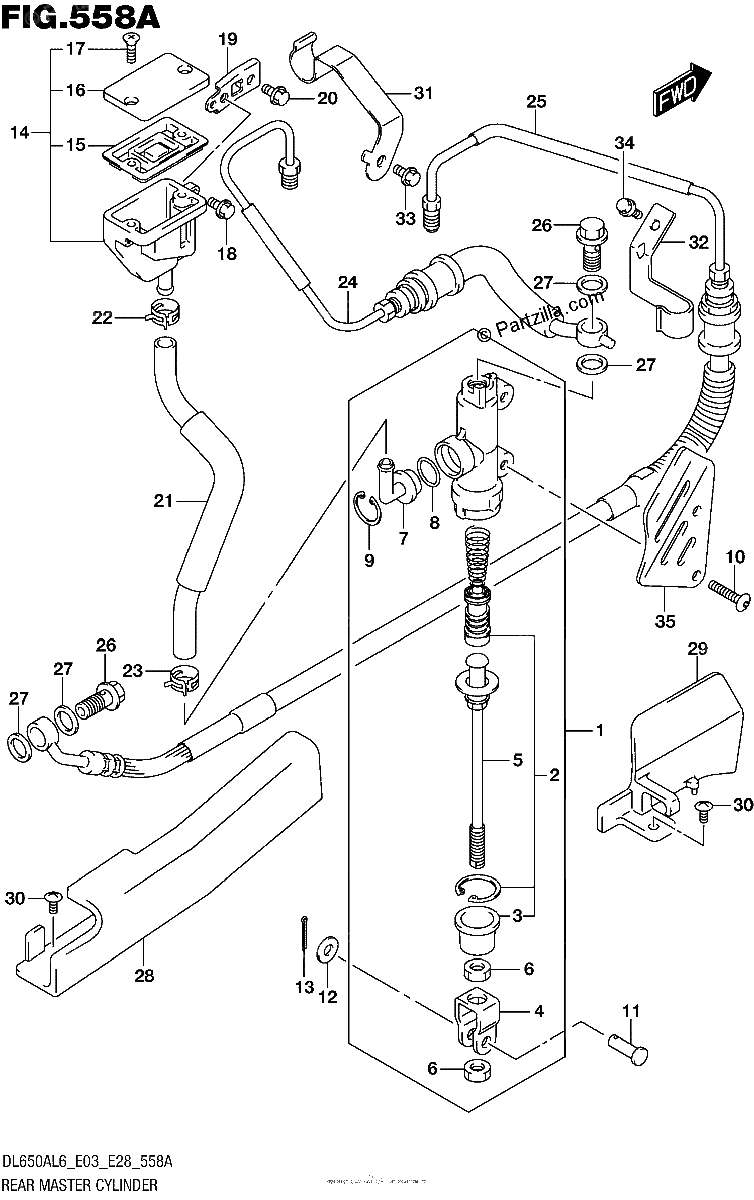 Diagrama de REAR MASTER CYLINDER