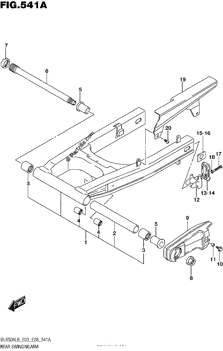 Diagrama de REAR SWINGINGARM