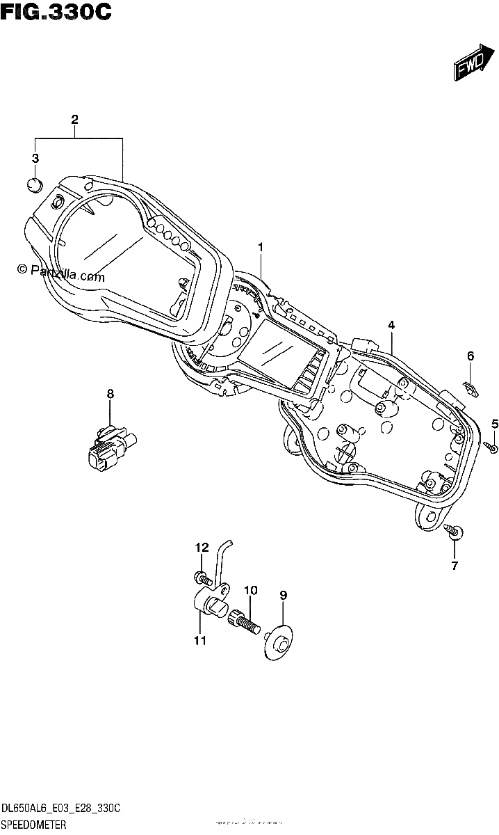 Diagrama de SPEEDOMETER DL650AL6 E03