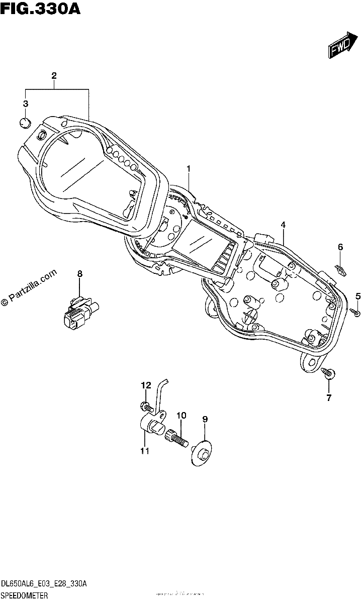 Diagrama de SPEEDOMETER DL650AL6 E28