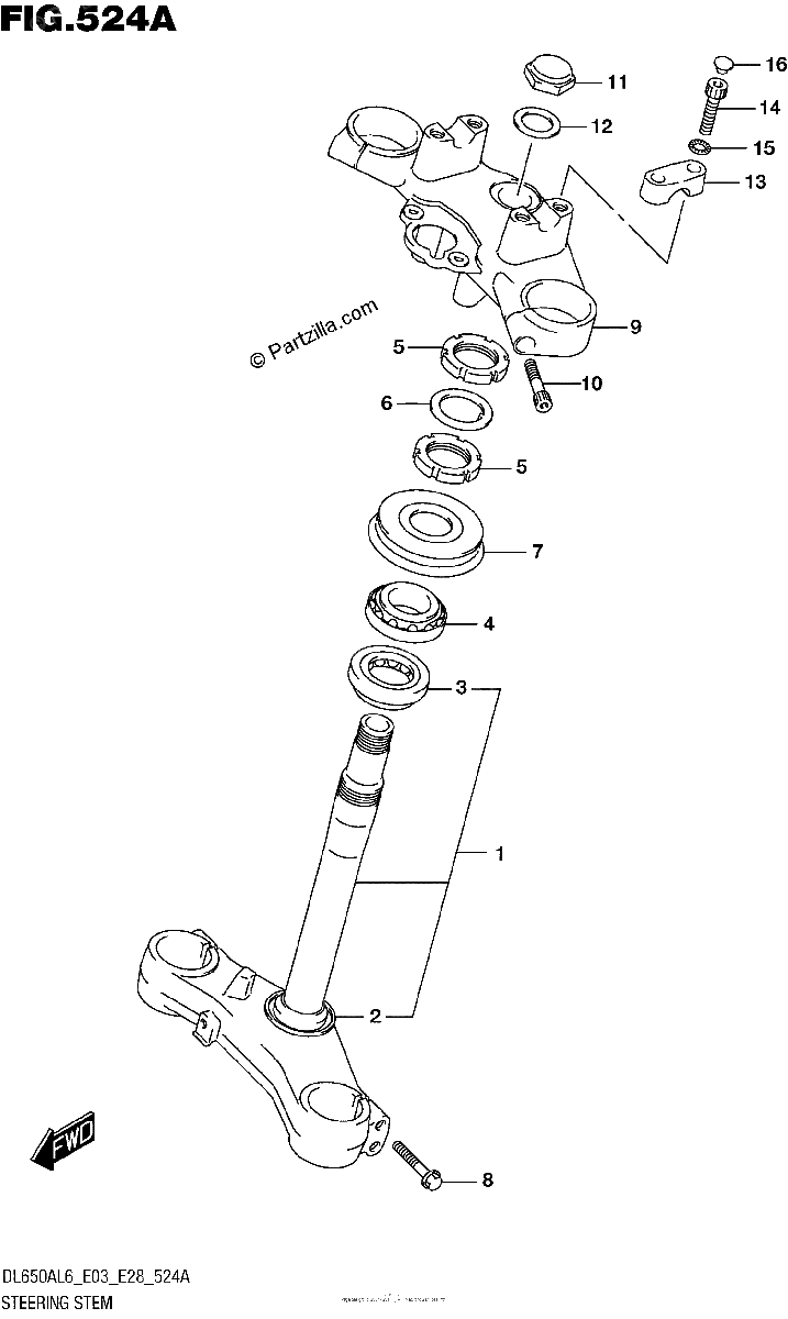 Diagrama de STEERING STEM