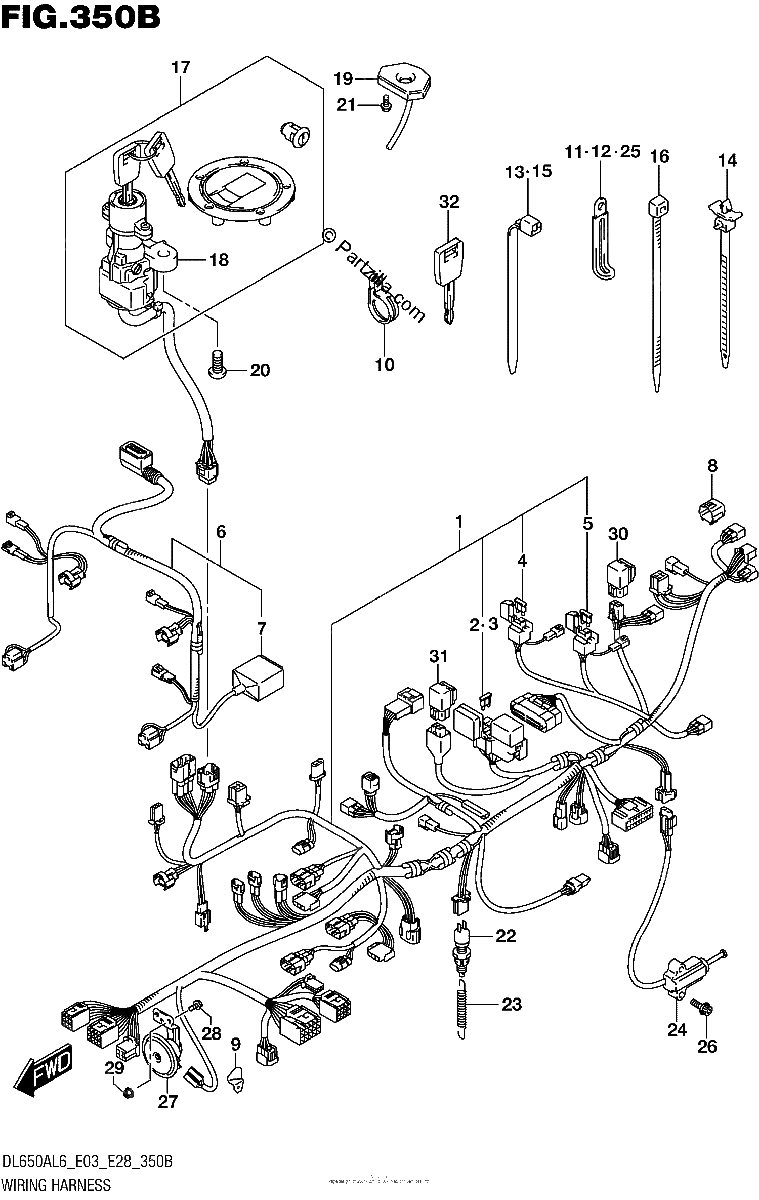 Diagrama de WIRING HARNESS DL650AL6 E33