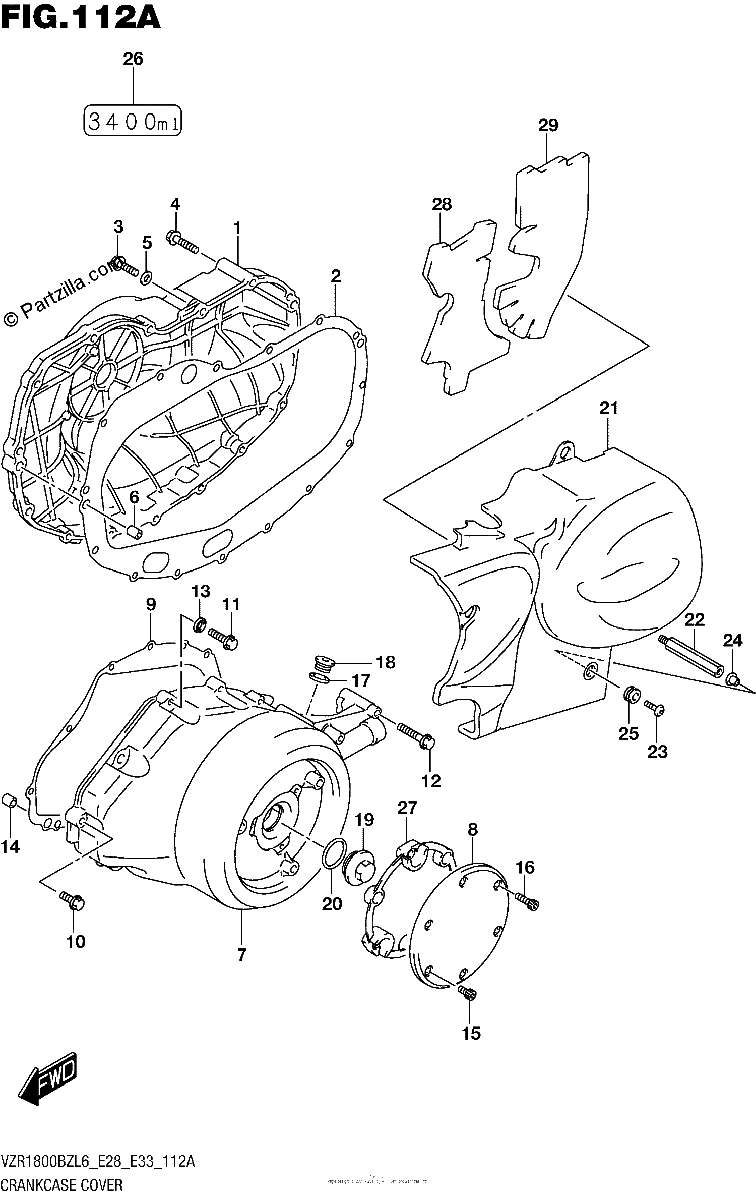Diagrama de CRANKCASE COVER