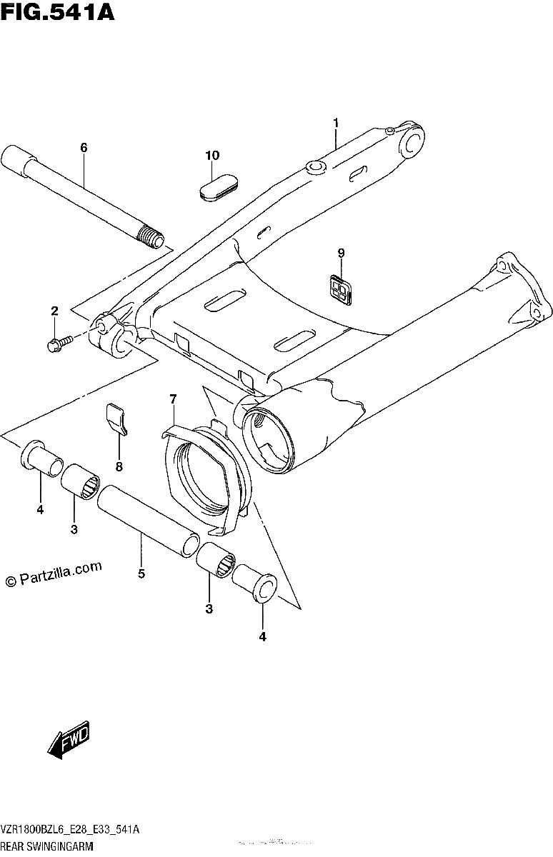 Diagrama de REAR SWINGINGARM
