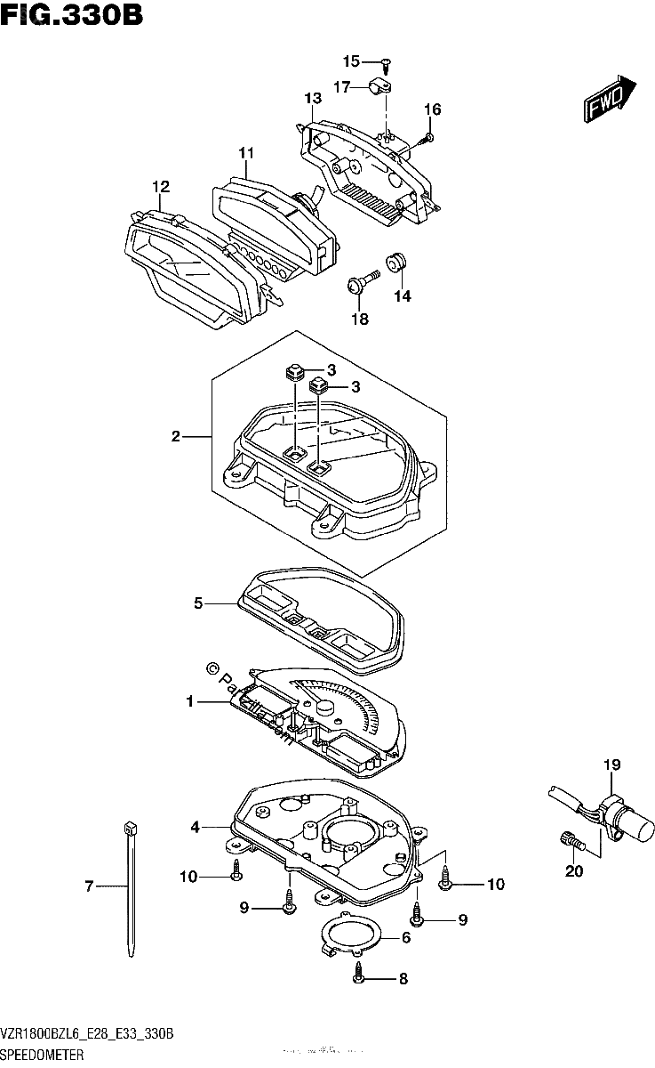 Diagrama de SPEEDOMETER VZR1800BZL6 E33