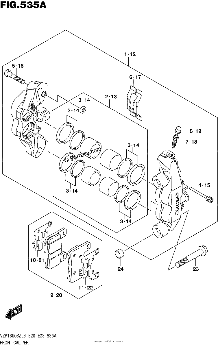 Diagrama de FRONT CALIPER