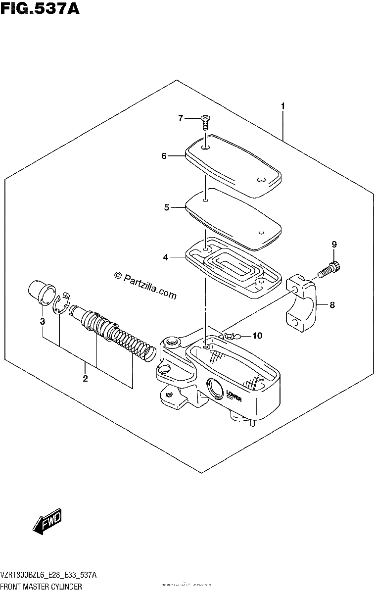 Diagrama de FRONT MASTER CYLINDER
