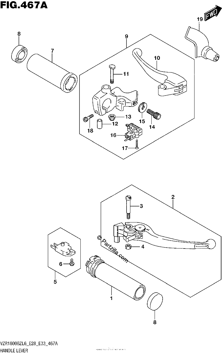 Diagrama de HANDLE LEVER