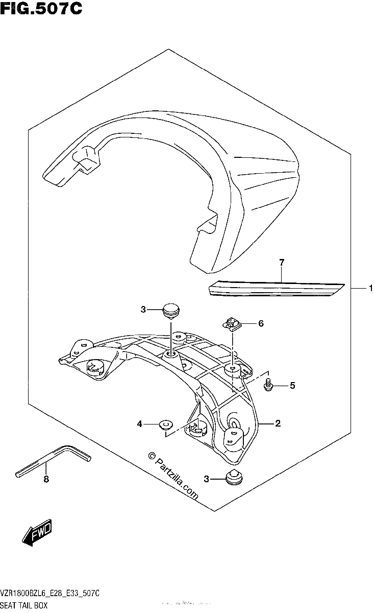 Diagrama de SEAT TAIL BOX FOR BBD VZR1800BZL6 E33