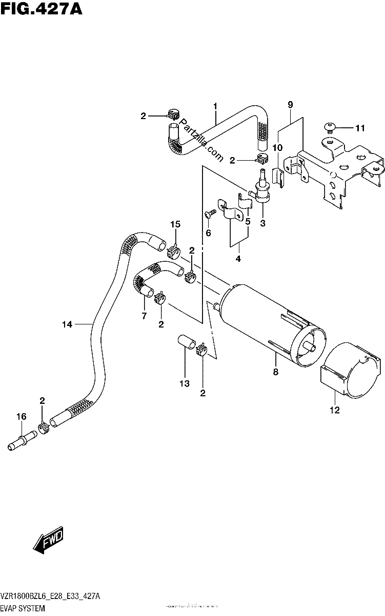 Diagrama de EVAP SYSTEM VZR1800BZL6 E33