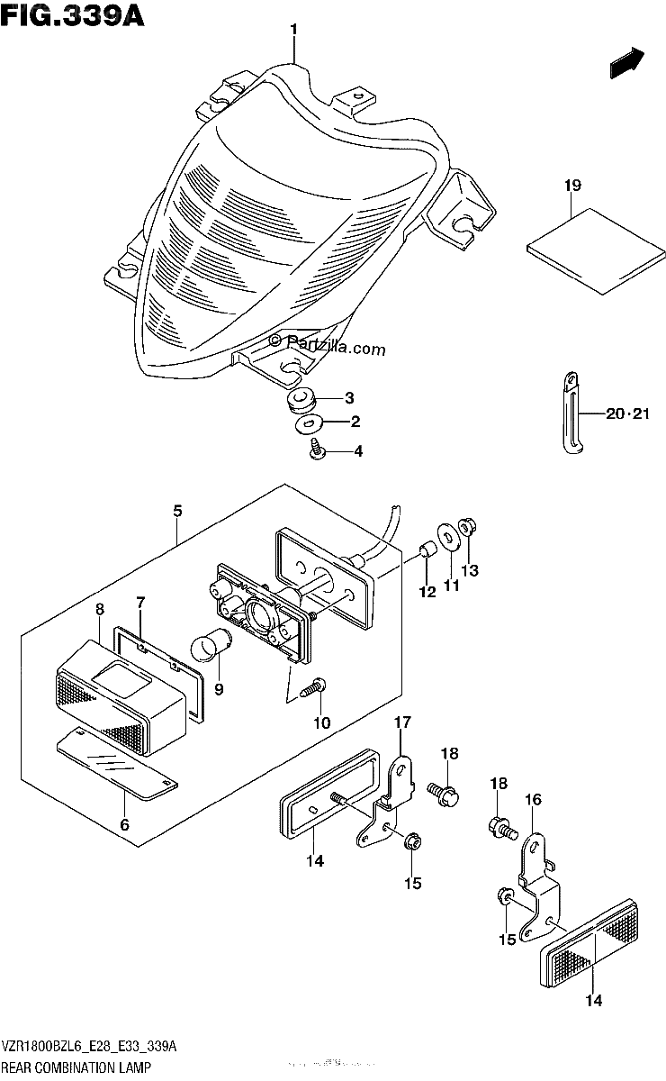 Diagrama de REAR COMBINATION LAMP