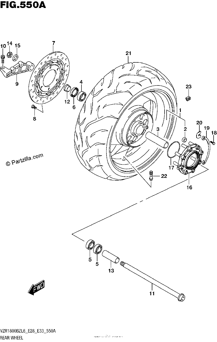 Diagrama de REAR WHEEL