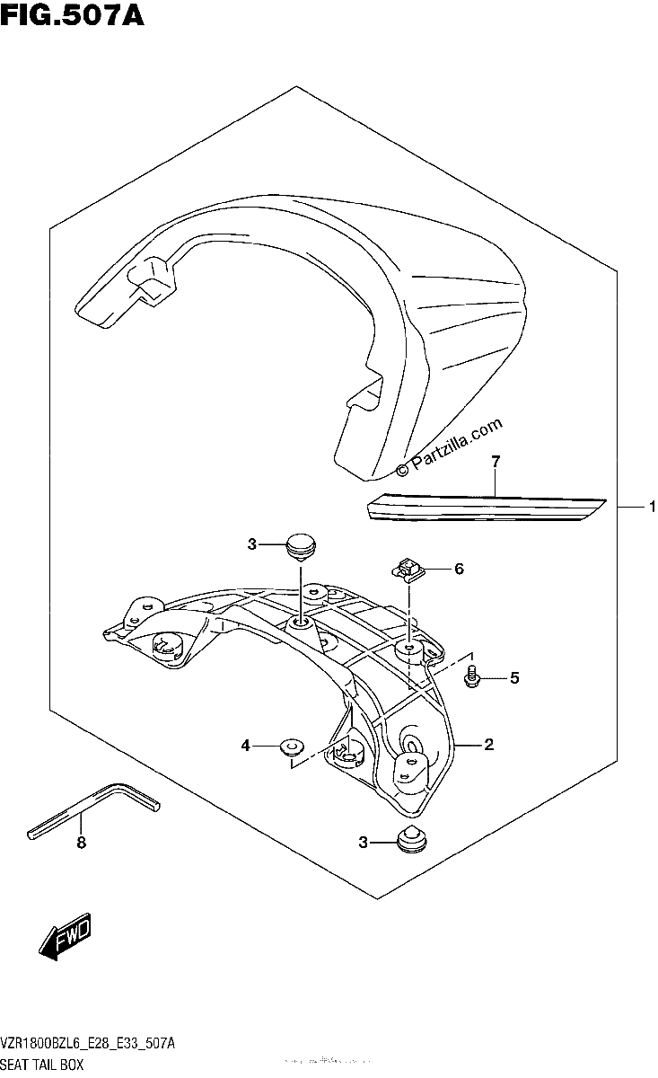 Diagrama de SEAT TAIL BOX FOR BBD VZR1800BZL6 E28