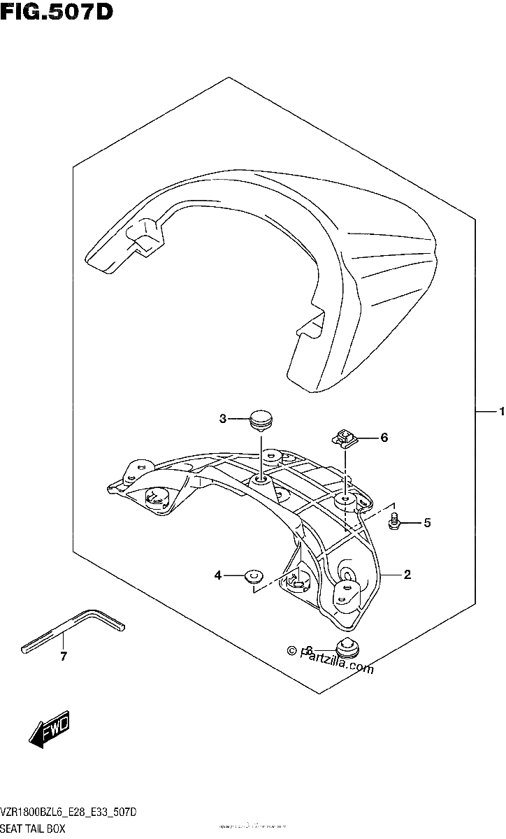 Diagrama de SEAT TAIL BOX FOR PGZ VZR1800BZL6 E33