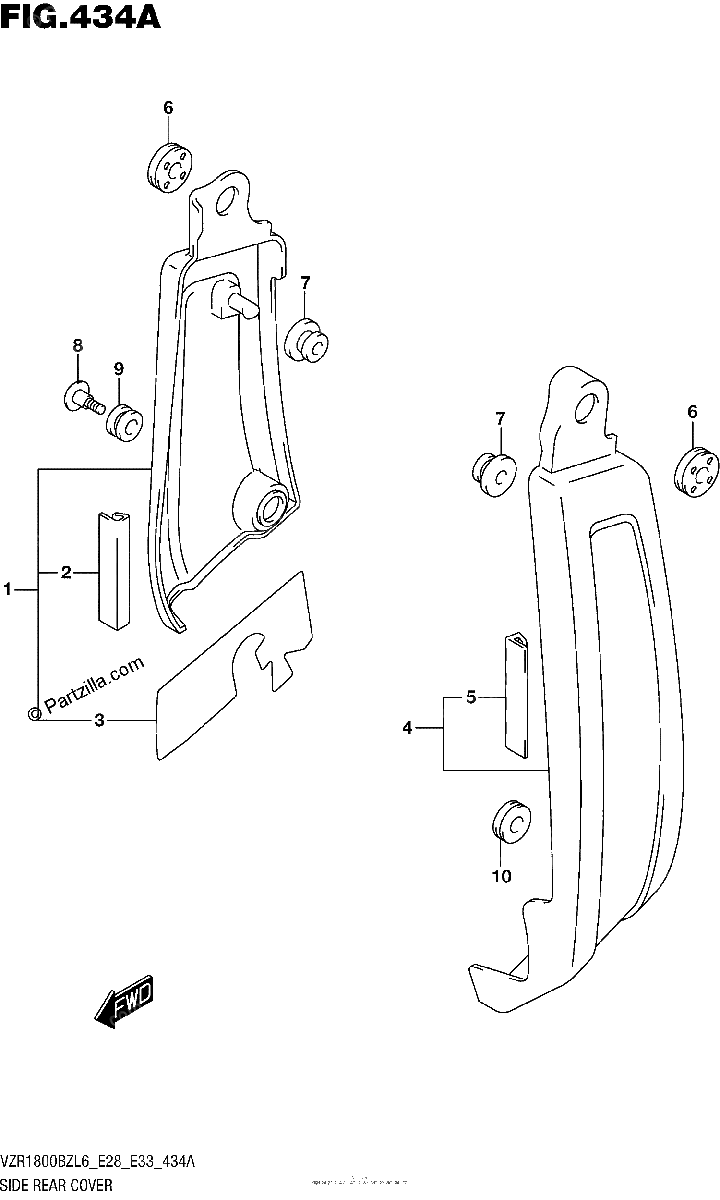 Diagrama de SIDE REAR COVER