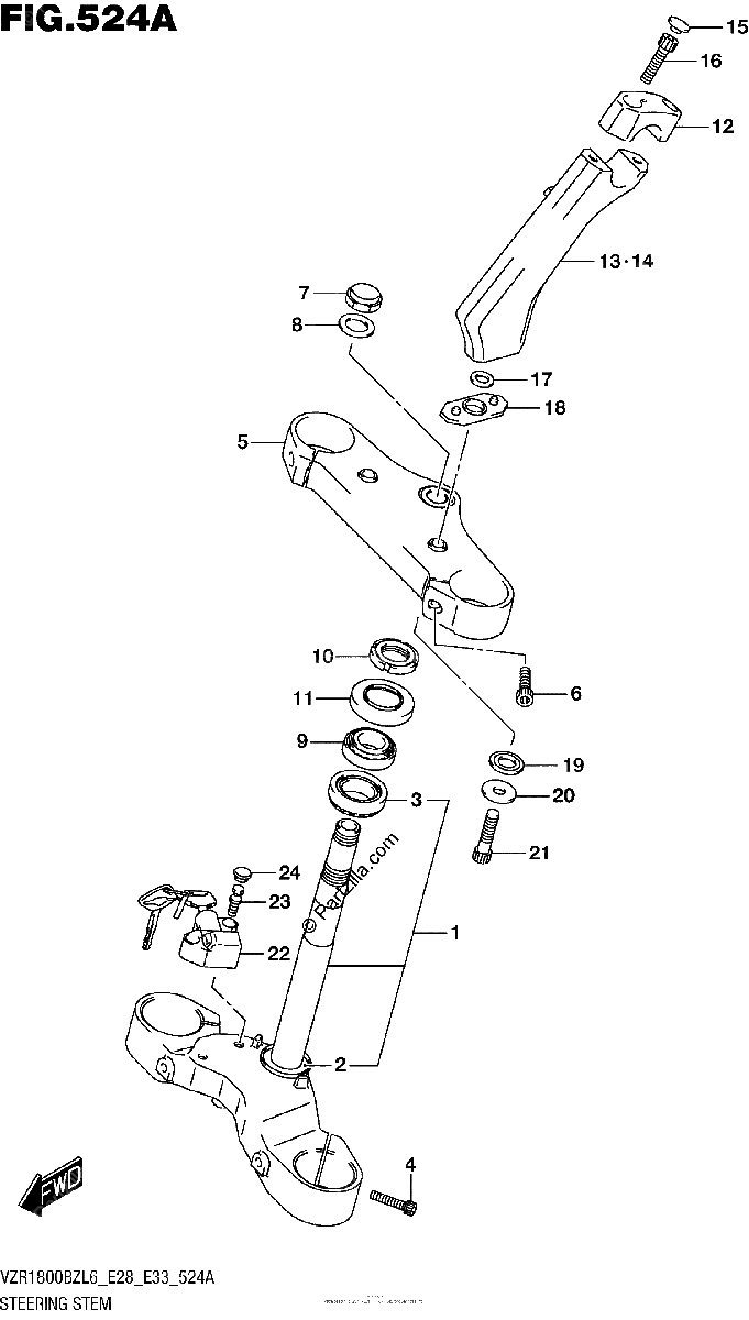 Diagrama de STEERING STEM