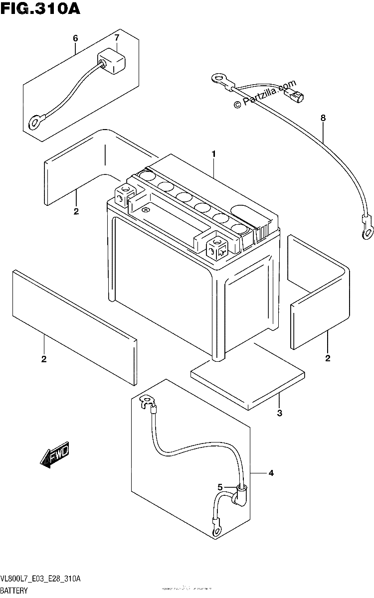 Diagrama de BATTERY VL800L7 E03