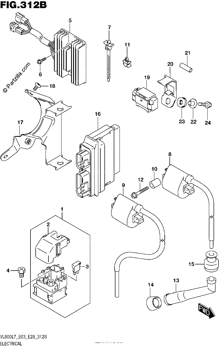 Diagrama de ELECTRICAL VL800L7 E28