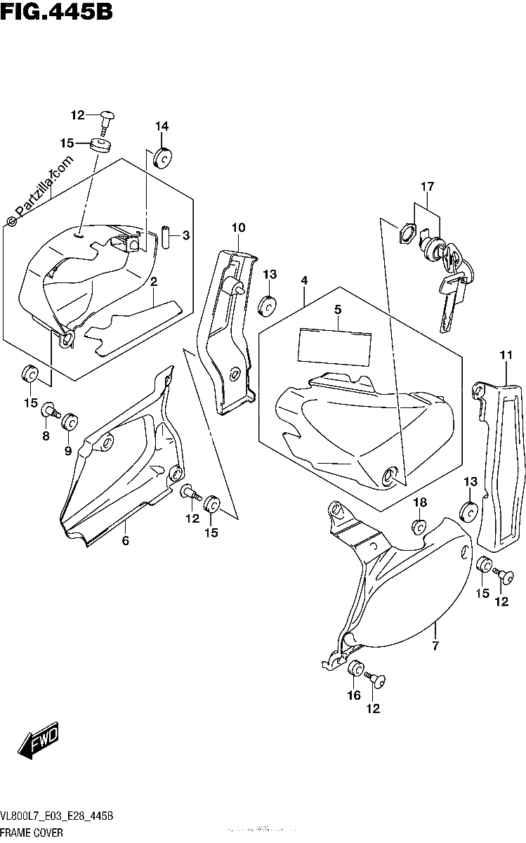 Diagrama de FRAME COVER VL800L7 E28