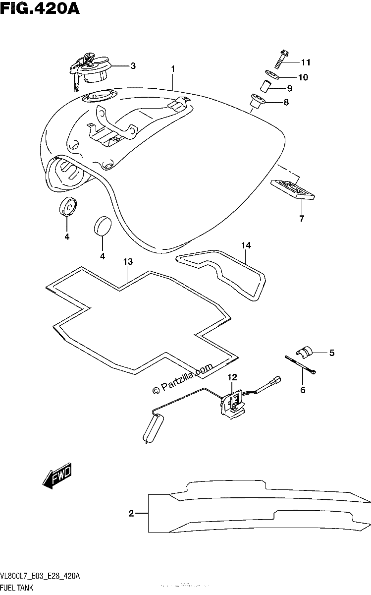 Diagrama de FUEL TANK VL800L7 E03
