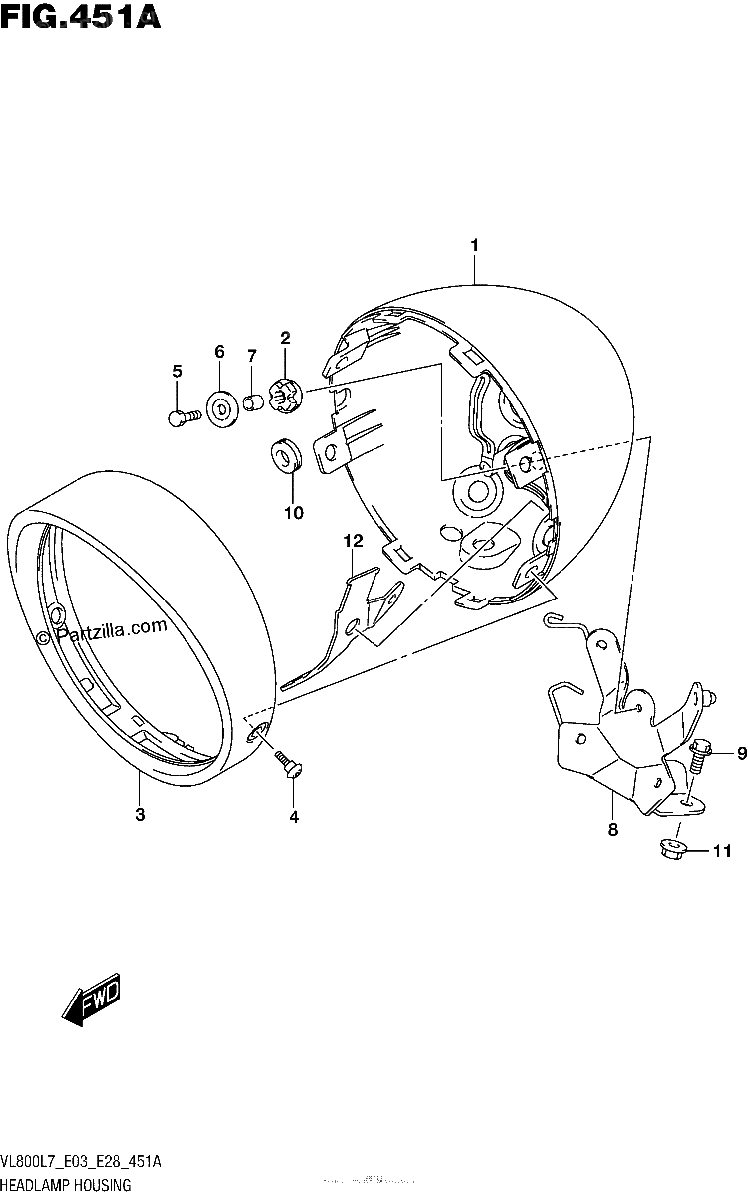 Diagrama de HEADLAMP HOUSING