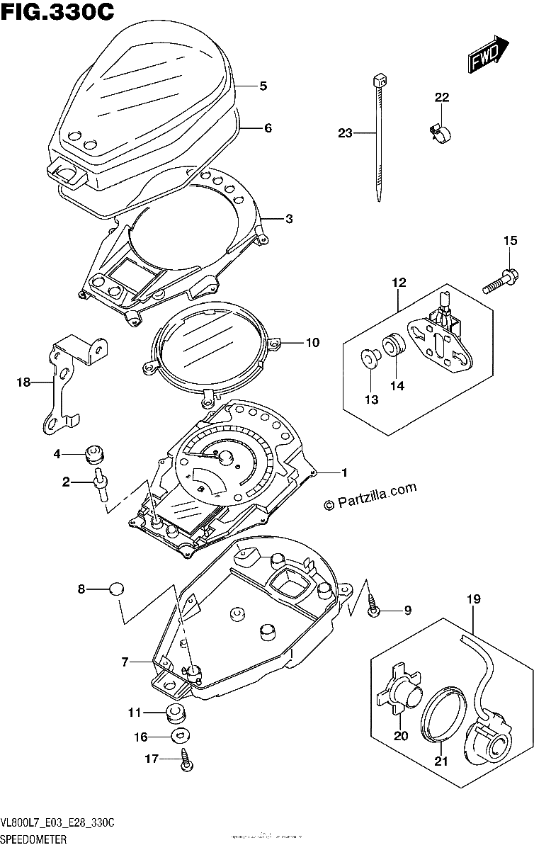 Diagrama de SPEEDOMETER VL800L7 E33