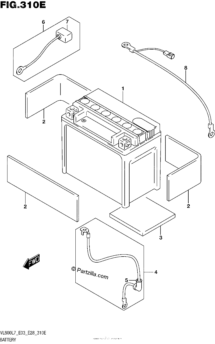 Diagrama de BATTERY VL800TL7 E28