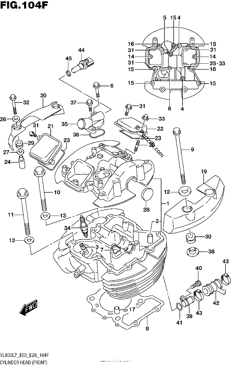Diagrama de CYLINDER HEAD FRONT VL800TL7 E33