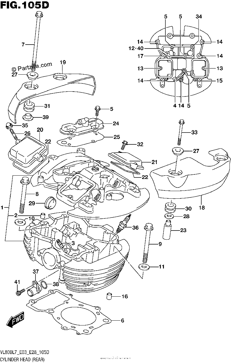 Diagrama de CYLINDER HEAD REAR VL800TL7 E03