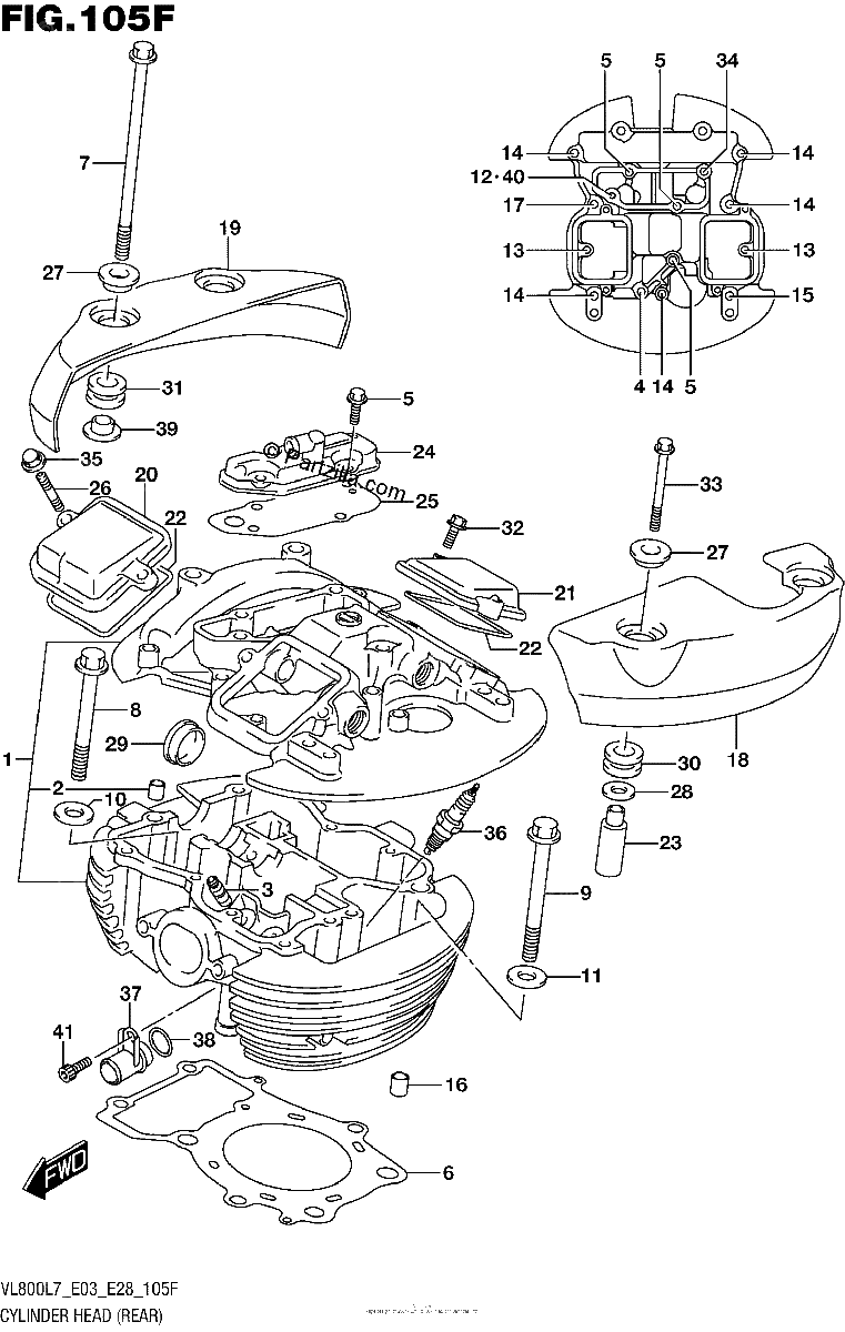 Diagrama de CYLINDER HEAD REAR VL800TL7 E33