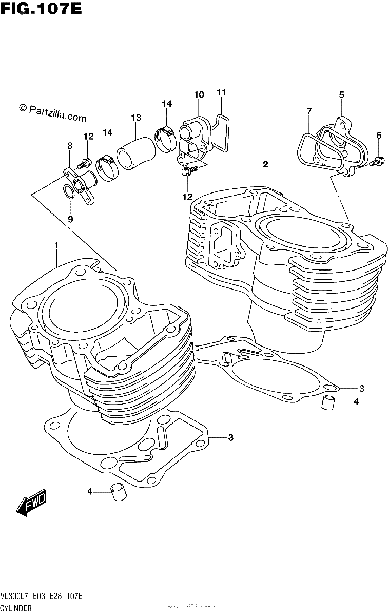 Diagrama de CYLINDER VL800TL7 E28