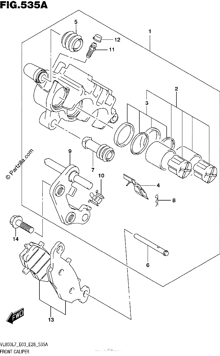 Diagrama de FRONT CALIPER