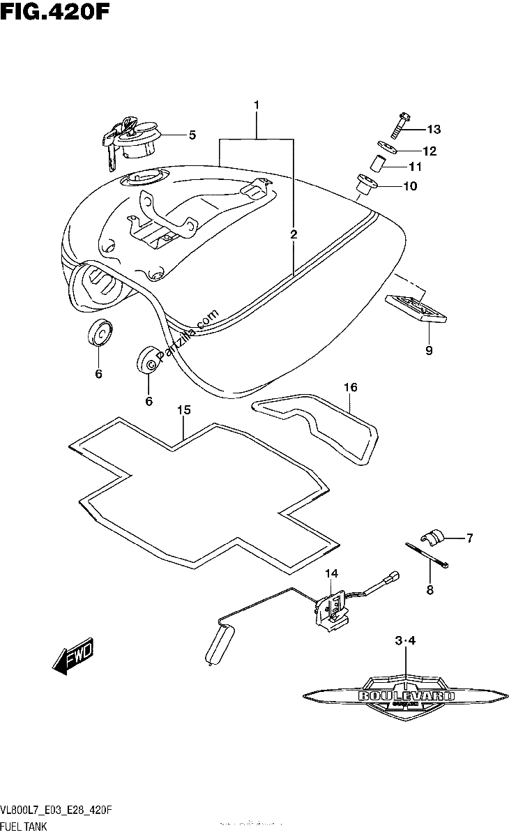 Diagrama de FUEL TANK VL800TL7 E33
