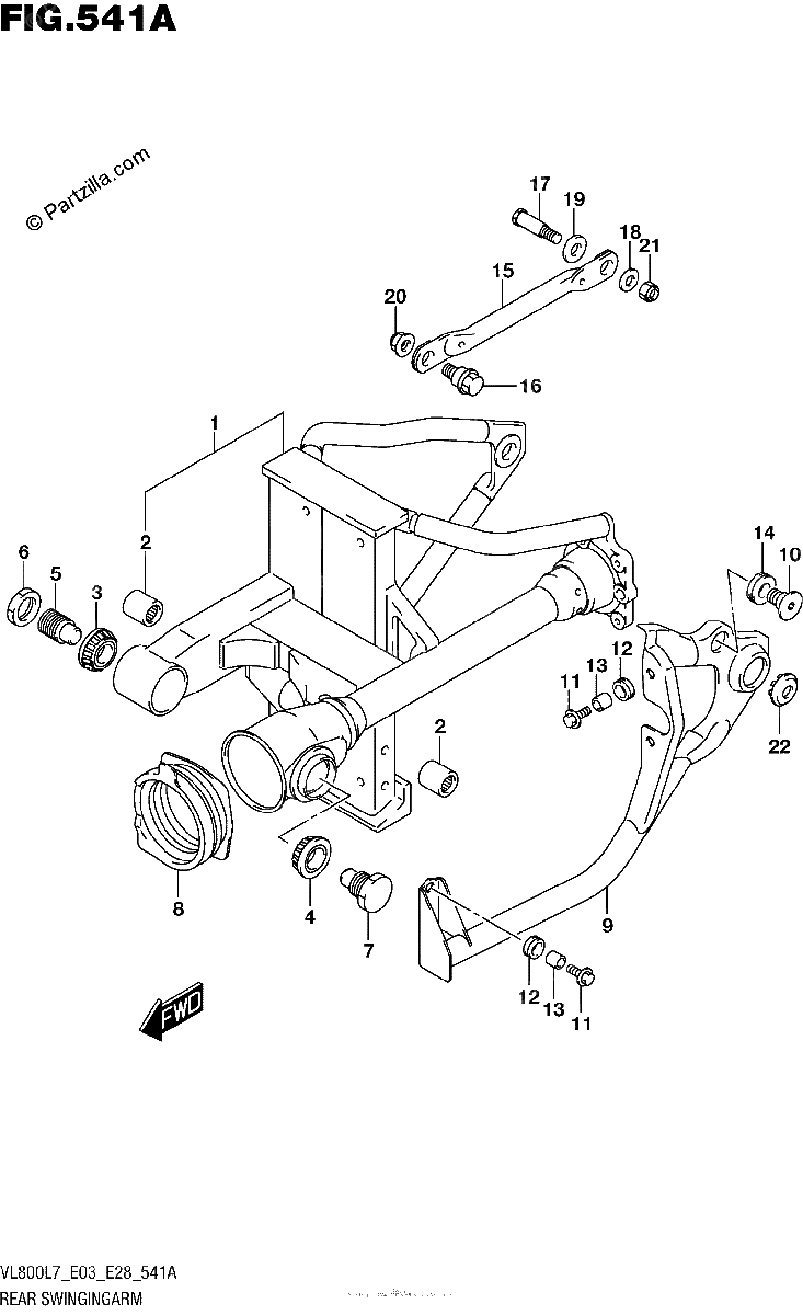 Diagrama de REAR SWINGINGARM