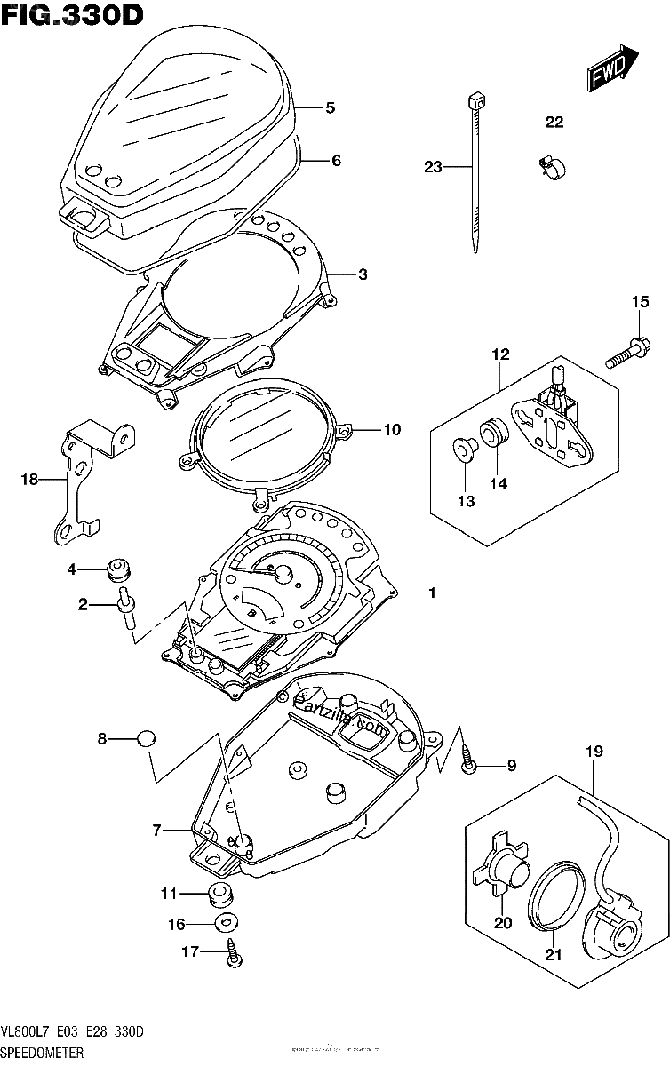 Diagrama de SPEEDOMETER VL800TL7 E03