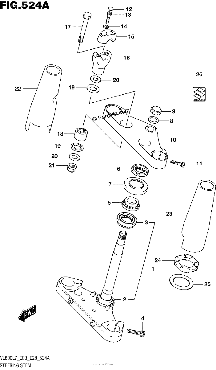 Diagrama de STEERING STEM