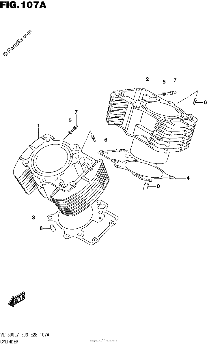 Diagrama de CYLINDER VL1500BL7 E03