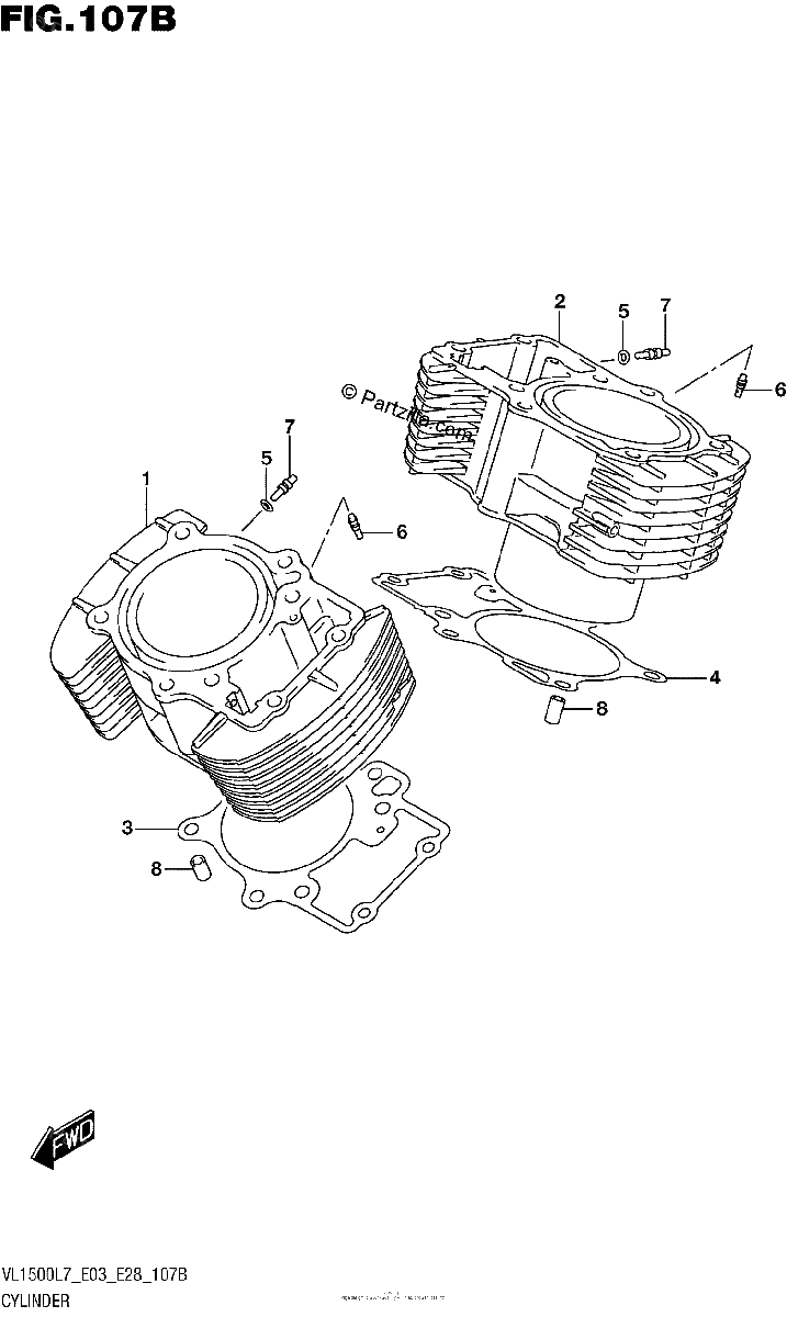 Diagrama de CYLINDER VL1500BL7 E28