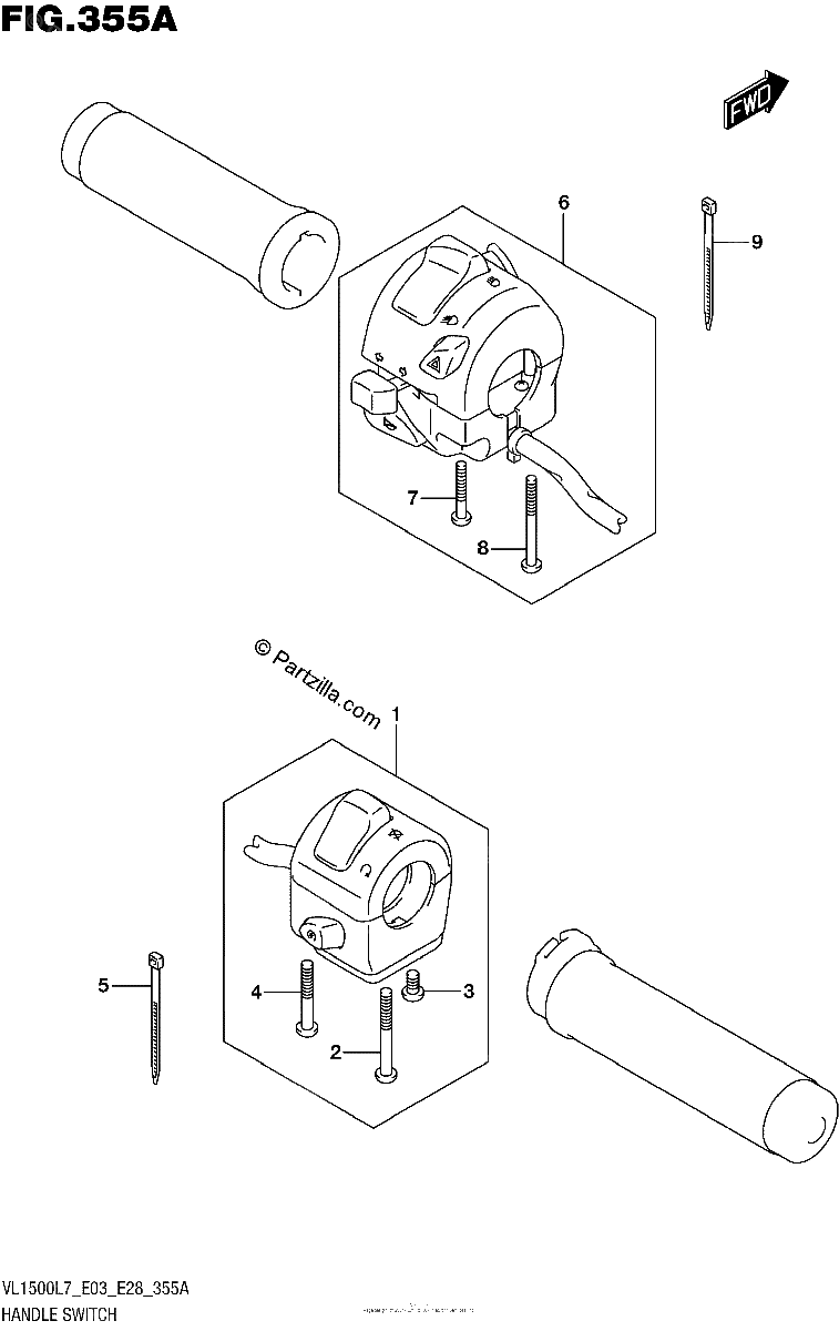 Diagrama de HANDLE SWITCH VL1500BL7 E03