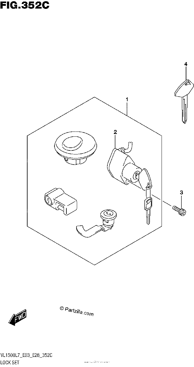 Diagrama de LOCK SET VL1500BL7 E33