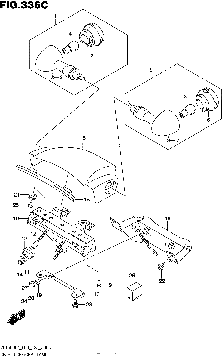 Diagrama de REAR TURNSIGNAL LAMP VL1500BL7 E33
