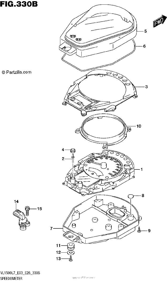 Diagrama de SPEEDOMETER VL1500BL7 E28