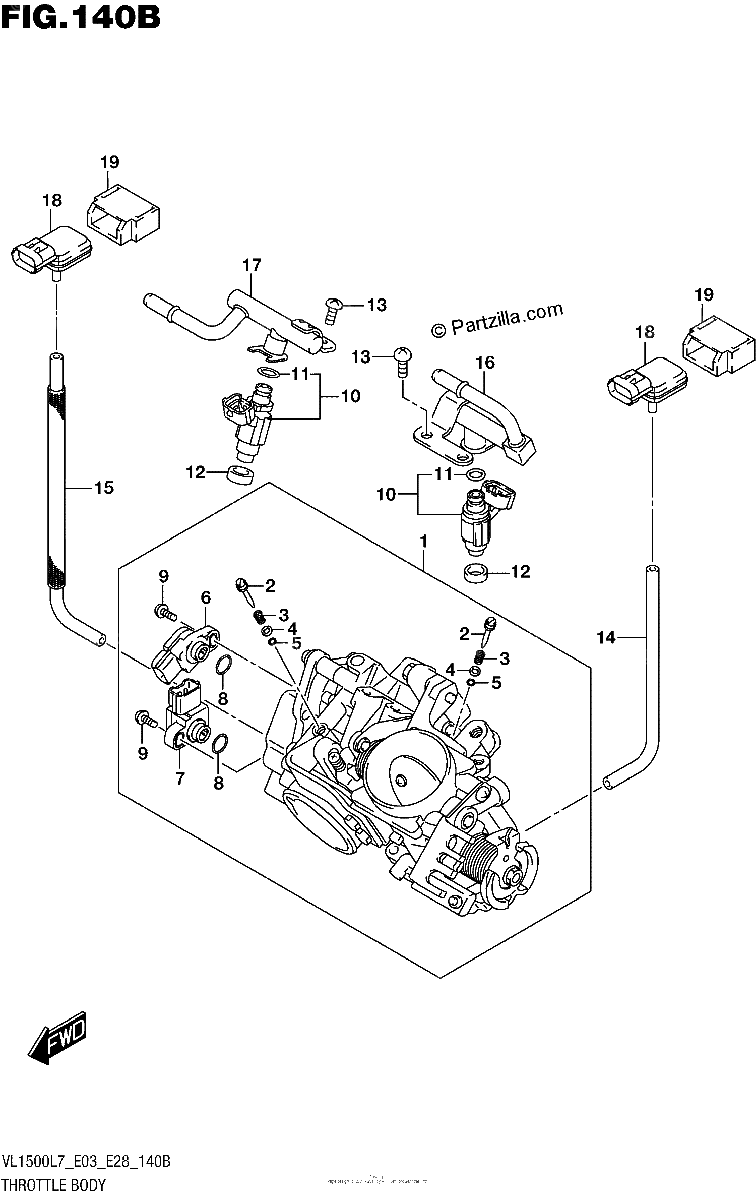 Diagrama de THROTTLE BODY VL1500BL7 E28