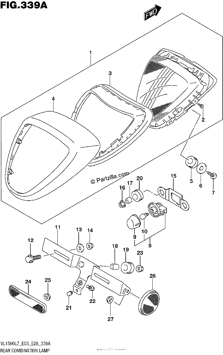 Diagrama de REAR COMBINATION LAMP VL1500BL7 E03