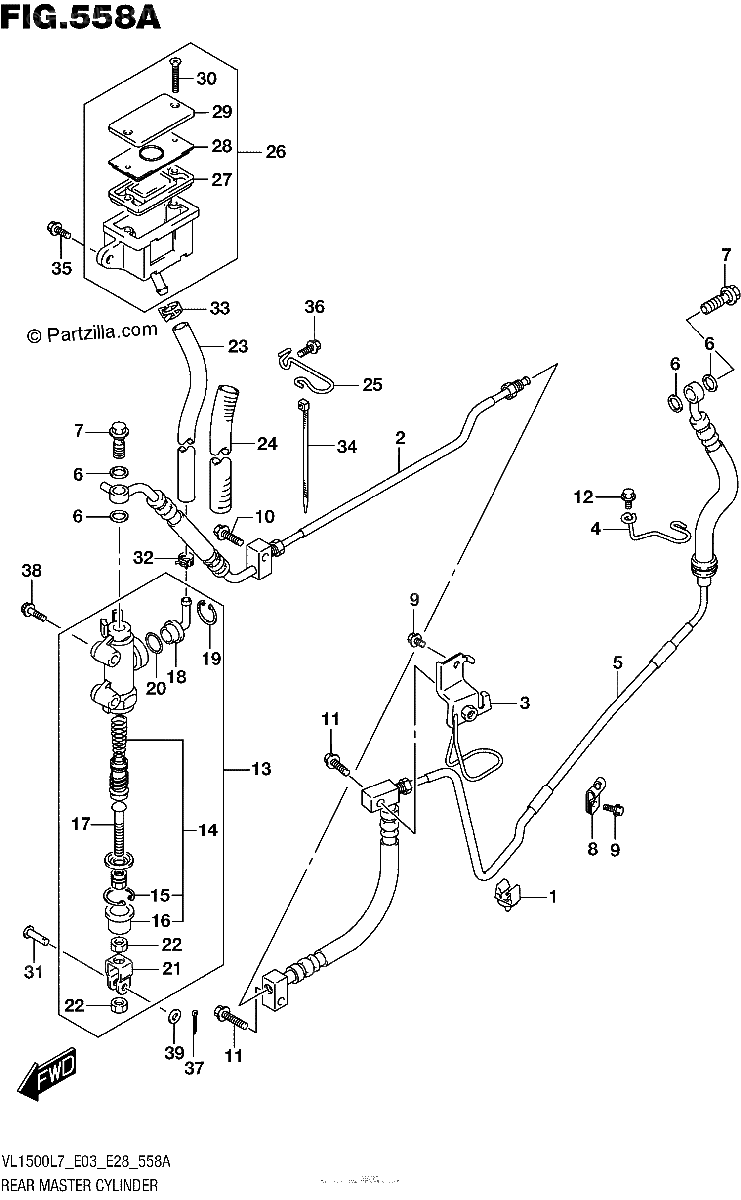 Diagrama de REAR MASTER CYLINDER