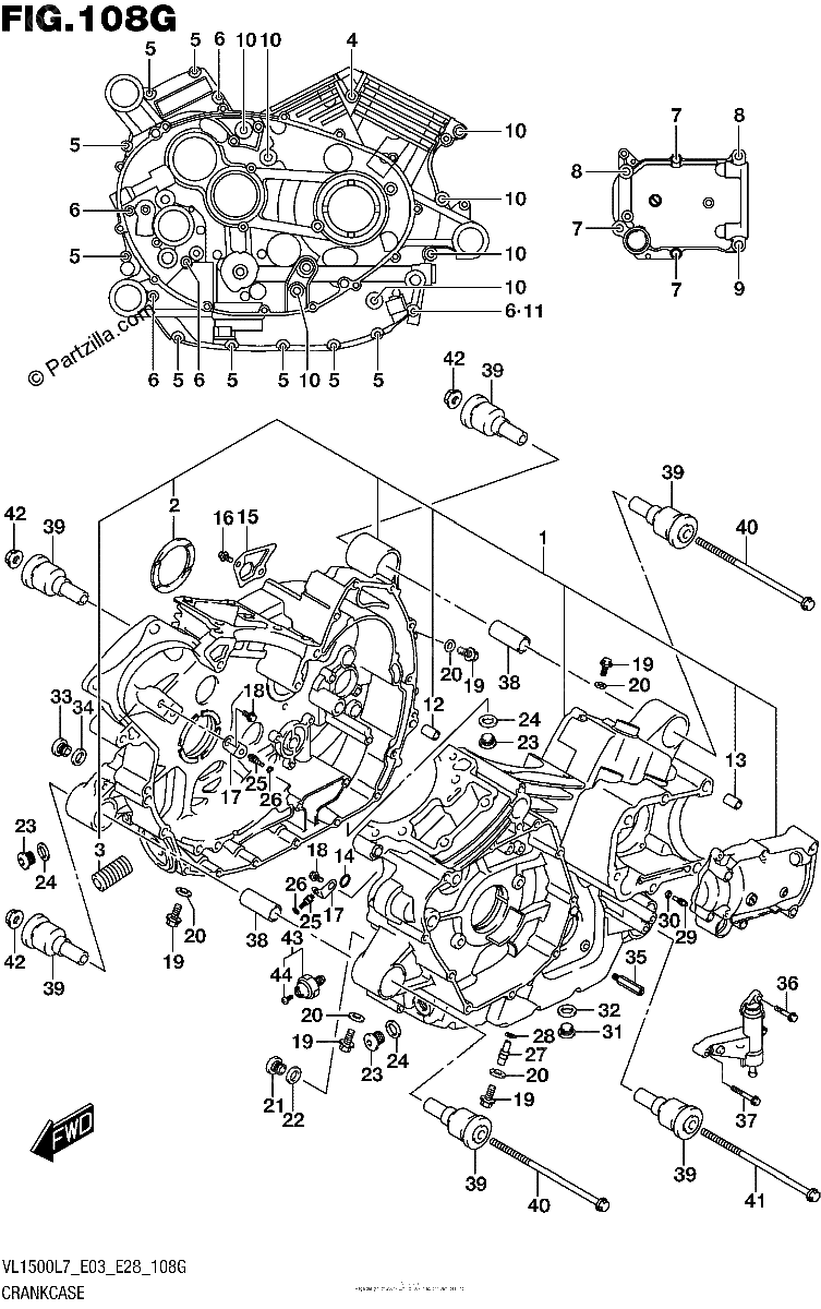 Diagrama de CRANKCASE VL1500TL7 E33